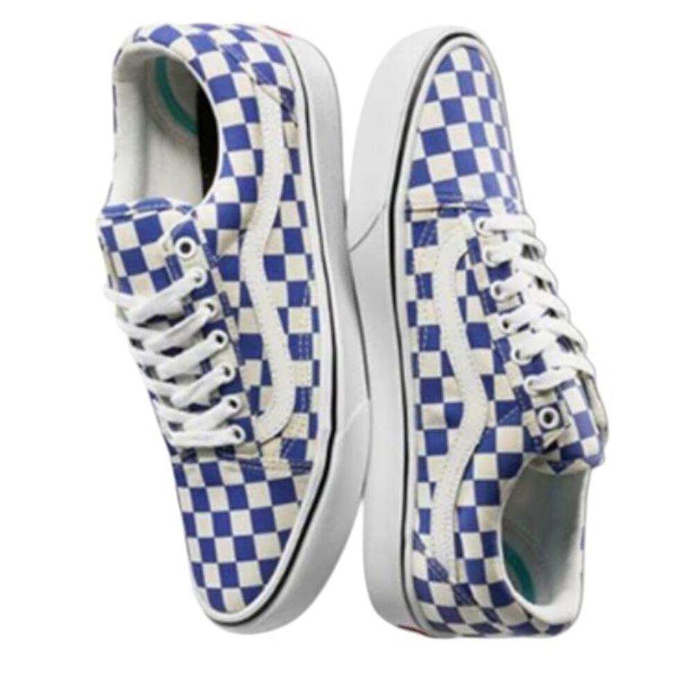 Vans Comfycush Old Skool Checker Lapis Blue Unisex Skate Shoes Size 6.5 M, 8 W